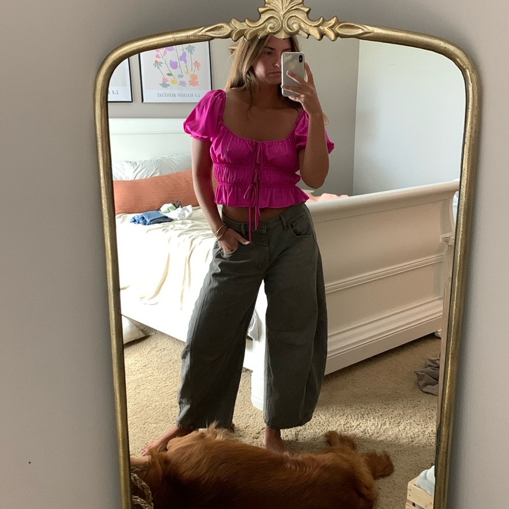 Pink tie top